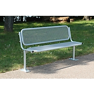 Sitzbank Heidelberg, 3 Plätze, mit Rückenlehne, mit Flansch für schnelle Montage, weißalu