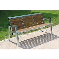 Sitzbank Karlsruhe, 3 Sitzplätze,  aus Edelstahl und Holz, witterungsbeständig