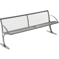 Sitzbank Mainz, Stahl, 4 Plätze, Sitz und Lehne Drahtgitter, pulverbeschichtet, graualuminium