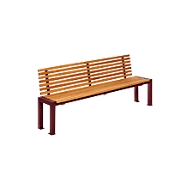 Sitzbank Münster, 4 Sitzplätze,RAL 3005  weinrot