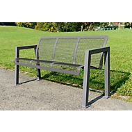 Sitzbank Rüdesheim, aus Stahl, 3 Sitzplätze, graualu