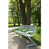 Sitzbank Zürich, 4 Sitzplätze, aus Edelstahl, freie Aufstellung oder zum Aufdübeln