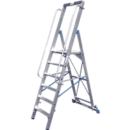 Stufenstehleiter, mit großer Plattform, Aluminium, mit 4 Stufe