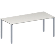 Table de réunion MODENA FLEX, hauteur ajustable, en forme de rectangle, 4 pieds avec tubes carrés, l. 1800 x P 800 mm, gris clair