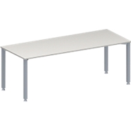 Table de réunion MODENA FLEX, hauteur ajustable, en forme de rectangle, 4 pieds avec tubes carrés, l. 2000 x P 800 mm, gris clair