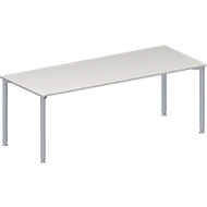 Table de réunion MODENA FLEX, hauteur ajustable, en forme de rectangle, 4 pieds avec tubes ronds, l. 2000 x P 800 mm, gris clair