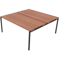 Table de réunion modulaire IDEA, carré à 8 places, l. 1600 x P 1640 mm, noix Canaletto/anthracite