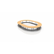 Table de réunion modulaire IDEA, ovale de 20 places, l. 4700 x P 6300 mm, hêtre/aluminium