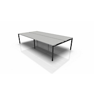 Table de réunion modulaire IDEA, rectangle à 12 places, l. 3200 x P 1640 mm, gris clair/anthracite