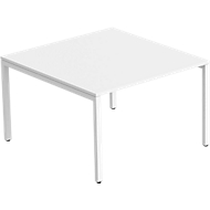 Table de réunion Paperflow COLOR, en forme de rectangle, 4 pieds avec tubes carrés, l. 1200 x P 1260 x H 750 mm, blanc