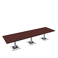 Table de réunion Quandos 3 segments, l. 3500 x P 1000 mm, érable du Brésil