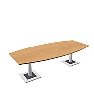 Table de réunion Quandos forme bateau, l. 2400 x P 1200 mm, chêne Masonic