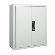 TOP FIX-Regalschrank, 780 mm hoch, 4 Böden, ohne Kästen, mit Türen, lichtgrau