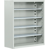 TOP FIX-Regalschrank, 780 mm hoch, 4 Böden, ohne Kästen, ohne Türen, lichtgrau
