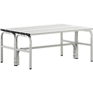 Umkleidebank, Edelstahlrohr/Alu, doppelt, L 1015 mm, lichtgrau