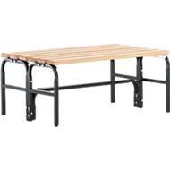Umkleidebank, Stahlrohr/Holz, doppelt, L 1015 mm, anthrazit