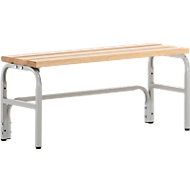 Umkleidebank, Stahlrohr/Holz, einfach, L 1015 mm, lichtgrau