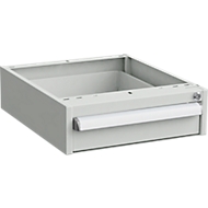 Unterbau-Container für Werkbänke, Zentralverschluss, mit ESD-Schutz, B 450 x T 520 mm, 1 Schublade