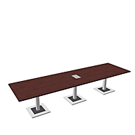 Vergadertafel Quandos 3-delig, incl. netbox,  B 3500 x D 1000 mm, esdoorn Brazil