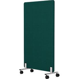  Akustik-Stellwand Wall, mobil auf Rollen, 30 mm stark, B 1000 x H 1400 mm, grün