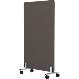  Akustik-Stellwand Wall, mobil auf Rollen, 30 mm stark, B 800 x H 1400 mm, dunkelgrau