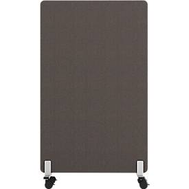  Akustik-Stellwand Wall, mobil auf Rollen, 30 mm stark, B 800 x H 1400 mm, dunkelgrau