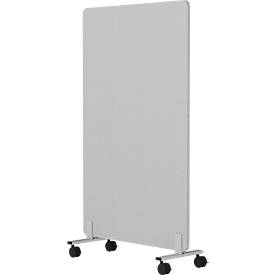  Akustik-Stellwand Wall, mobil auf Rollen, 30 mm stark, B 800 x H 1600 mm, hellgrau