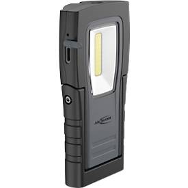  ANSMANN WL400R Slim LED Arbeitsleuchte, 400 Lumen, IP65, Stoßfest, Li-Po Akku, Magnetfuß, Gürtelclip, schwarz