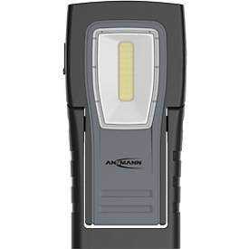  ANSMANN WL400R Slim LED Arbeitsleuchte, 400 Lumen, IP65, Stoßfest, Li-Po Akku, Magnetfuß, Gürtelclip, schwarz