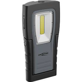  ANSMANN WL400R Slim LED Arbeitsleuchte, 400 Lumen, IP65, Stoßfest, Li-Po Akku, Magnetfuß, Gürtelclip, schwarz