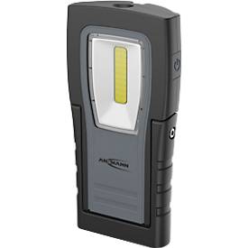  ANSMANN WL400R Slim LED Arbeitsleuchte, 400 Lumen, IP65, Stoßfest, Li-Po Akku, Magnetfuß, Gürtelclip, schwarz