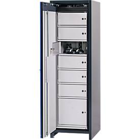 
Asecos Lithium-Ionen-Akku-Sicherheitsschrank Typ 90 ION-CORE-90, mit Schließfachsystem, B 599 x T 615 x H 1953 mm, Anthrazitgrau/Enzianblau