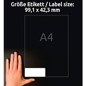  Avery® Zweckform Etiketten L4776REV, wetterfest, ablösbar, druckergeeignet, rechteckig, Polyester, matt weiß, 240 Stück auf 20 Blatt