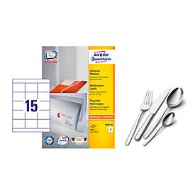 Druckerettiketten Avery Zweckform Universal,mit gratis WMF Besteck, div. Größen