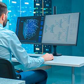  Dual Monitorarm Ergotron LX 45-509-224, für 2 Monitore, bis 40″, bis 20 kg, VESA Halterung, höhenverstellbar, schwarz