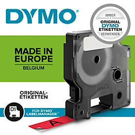  DYMO® Schriftbandkassette D1 45017, 12 mm breit, rot/schwarz
