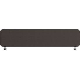  Flex Auftisch-Akustikwand, Aluminiumrahmen, 40 mm Wandstärke, inkl. Adapter, B 1200 x H 400 mm, hellgrau