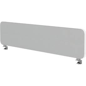  Flex Auftisch-Akustikwand, Aluminiumrahmen, 40 mm Wandstärke, inkl. Adapter, B 1600 x H 400 mm, hellgrau