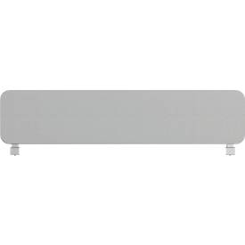  Flex Auftisch-Akustikwand, Aluminiumrahmen, 40 mm Wandstärke, inkl. Adapter, B 1600 x H 600 mm, hellgrau