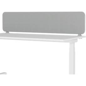  Flex Auftisch-Akustikwand, Aluminiumrahmen, 40 mm Wandstärke, inkl. Adapter, B 1600 x H 600 mm, hellgrau