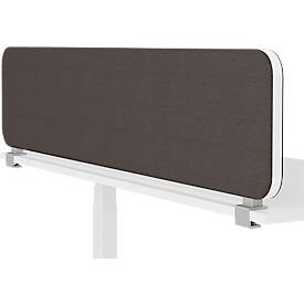  Flex Auftisch-Akustikwand, Aluminiumrahmen, 40 mm Wandstärke, inkl. Adapter, B 1800 x H 400 mm, dunkelgrau