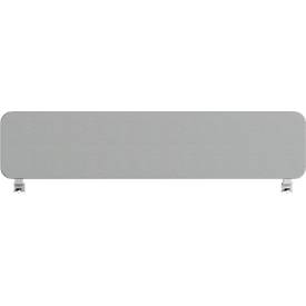  Flex Auftisch-Akustikwand, Aluminiumrahmen, 40 mm Wandstärke, inkl. Adapter, B 1800 x H 600 mm, hellgrau