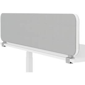  Flex Auftisch-Akustikwand, Aluminiumrahmen, 40 mm Wandstärke, inkl. Adapter, B 2000 x H 600 mm, hellgrau