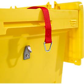  Gefahrgutbehälter SSI Schäfer, für Lithium-Ionen-Akkus seCon KMB-DH627 GGV, mit Deckel, L 600 x B 400 x H 307 mm, aus Polypropylen, gelb