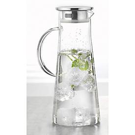  Glaskaraffe 1,7 L Borosilikatglas hitzebeständig, Edelstahl-Silikon-Deckel 18/10, H 285 mm