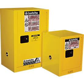  Justrite FM-Sicherheitsschrank Compac Sure-Grip® EX, für entzündbare Flüssigkeiten, bis 45 Liter, selbstschließende Türen, gelb