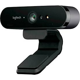 Logitech® Webcam ConferenceCam BRIO, 4K UHD, 5-fach Zoom, Winkel einstellbar, Autofokus, 2 Mikrofone, Blende & Clip