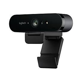  Logitech® Webcam ConferenceCam BRIO, 4K UHD, 5-fach Zoom, Winkel einstellbar, Autofokus, 2 Mikrofone, Blende & Clip