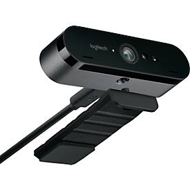  Logitech® Webcam ConferenceCam BRIO, 4K UHD, 5-fach Zoom, Winkel einstellbar, Autofokus, 2 Mikrofone, Blende & Clip