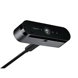  Logitech® Webcam ConferenceCam BRIO, 4K UHD, 5-fach Zoom, Winkel einstellbar, Autofokus, 2 Mikrofone, Blende & Clip